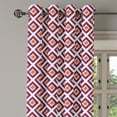 thumbnail image 1 of Ambesonne Geometric Grommet Curtain Single Panel, Triangles Art Print, 50"x60", Plum Marigold White, 1 of 5