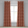 thumbnail image 1 of Ambesonne Geometric Grommet Curtain, Sixties Style Ovals, 50" x 108", Marigold Maroon, 1 of 6