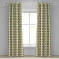 thumbnail image 1 of Ambesonne Geometric Grommet Curtain, Squares Rounds, 50" x 108", Charcoal Grey Marigold, 1 of 6