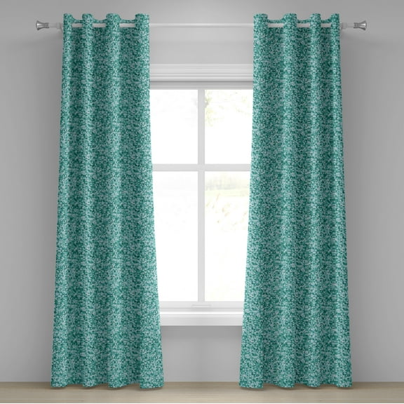 Ambesonne Geometric Grommet Curtain, Triangle Mosaic Shape, 50" x 72", Teal Green