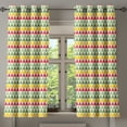 thumbnail image 1 of Ambesonne Geometric Grommet Curtain, Triangles Colorful, 50" x 54", Dark Coral Pale Green, 1 of 6