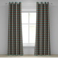 thumbnail image 1 of Ambesonne Geometric Grommet Curtain, Triangles Hexagons, 50" x 84", Dark Coral Sea Green, 1 of 6