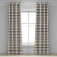 thumbnail image 1 of Ambesonne Geometric Grommet Curtain, Tribal, 50" x 84", Orange Mint Grey, 1 of 6
