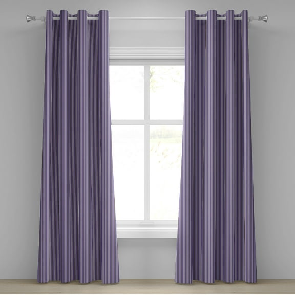 Ambesonne Geometric Grommet Curtain, Winter Inspirations, 50" x 108", Lavender Black White