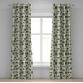 thumbnail image 1 of Ambesonne Geometric Grommet Curtain, Zigzag Chevron Circle, 50" x 108", Yellow Black White, 1 of 6