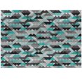 thumbnail image 1 of Ambesonne Geometric Jigsaw Puzzle Durable Cardboard, Zig Zag Mosaic, 1000 pcs, Turquoise Grey Black, 1 of 1
