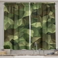 thumbnail image 1 of Ambesonne Geometric Kitchen Curtains, Angular Polygon Design, 55"x39", Olive Green Green Brown, 1 of 3