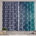 thumbnail image 1 of Ambesonne Geometric Kitchen Curtains, Astrology Theme Ornament, 55"x30", Petrol Blue White Teal, 1 of 3