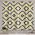 thumbnail image 1 of Ambesonne Geometric Kitchen Curtains, Contemporary Design, 55"x39", White Black and Yellow, 1 of 3
