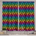 thumbnail image 1 of Ambesonne Geometric Kitchen Curtains, Digital Game Style, 55"x39", Multicolor, 1 of 3