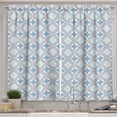 thumbnail image 1 of Ambesonne Geometric Kitchen Curtains, Hand Drawn Square Pattern, 55"x39", Blue Pale Blue Black, 1 of 3