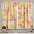 thumbnail image 1 of Ambesonne Geometric Kitchen Curtains, Hexagon Retro Pattern, 55"x39", Multicolor, 1 of 3
