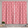thumbnail image 1 of Ambesonne Geometric Kitchen Curtains, Hexagonal Shapes Pattern, 55"x30", Pale Ruby and White, 1 of 3