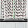 thumbnail image 1 of Ambesonne Geometric Kitchen Curtains, Hexagons and Cubes, 55"x39", Multicolor, 1 of 2