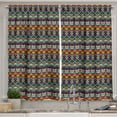 thumbnail image 1 of Ambesonne Geometric Kitchen Curtains, Lines Half Circles, 55"x39", Multicolor, 1 of 2
