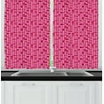 thumbnail image 1 of Ambesonne Geometric Kitchen Curtains, Modern Feminine Rounds, 55"x45", Raspberry Pink, 1 of 3