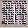 thumbnail image 1 of Ambesonne Geometric Kitchen Curtains, Modern Houndstooth Motifs, 55"x45", Black Pink White, 1 of 3