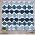 thumbnail image 1 of Ambesonne Geometric Kitchen Curtains, Symmetric Maze Modern, 55"x36", Blue and White, 1 of 1