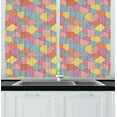 thumbnail image 1 of Ambesonne Geometric Kitchen Curtains, Tile Pattern Stripes, 55"x39", Multicolor, 1 of 2