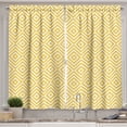 thumbnail image 1 of Ambesonne Geometric Kitchen Curtains, Triangle Square Shape, 55"x45", Marigold and White, 1 of 1