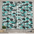 thumbnail image 1 of Ambesonne Geometric Kitchen Curtains, Zig Zag Mosaic, 55"x39", Turquoise Grey Black, 1 of 3