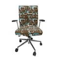 thumbnail image 1 of Ambesonne Geometric Office Chair Cover Stretchable High Back, Retro Grunge Funky Image, Dark Cocoa Sky Blue, 1 of 1