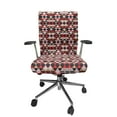thumbnail image 1 of Ambesonne Geometric Office Chair Cover Stretchable High Back, Striped Boho Triangles, Dark Maroon Vermilion, 1 of 6