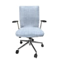 thumbnail image 1 of Ambesonne Geometric Office Chair Cover Stretchable High Back, Tiny Squares Lattice Art, Sea Blue and White, 1 of 1