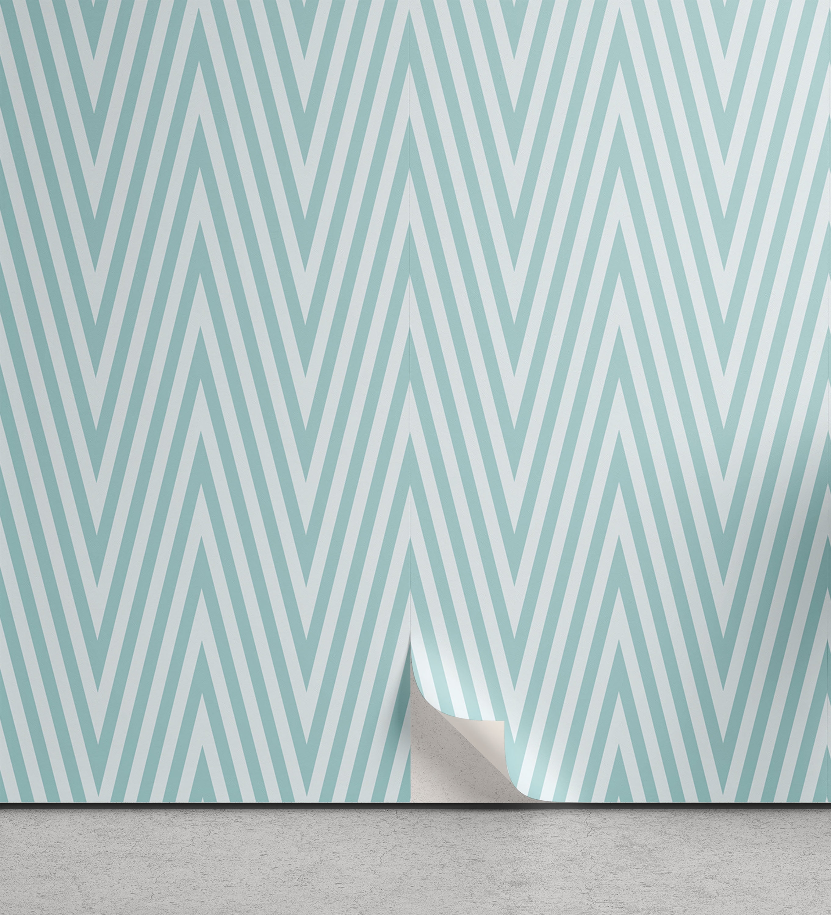Pale Blue Geometric Self-Adhesive PVC Wallpaper Roll