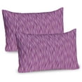 thumbnail image 1 of Ambesonne Geometric Pillow Sham 2 Pack, Abstract Wave Lines Art, 26"x20", Pale Purple and Dark Fuchsia, 1 of 3