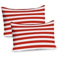 thumbnail image 1 of Ambesonne Geometric Pillow Sham 2 Pack, American Flag Design, 36"x20", Vermilion White, 1 of 3