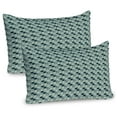 thumbnail image 1 of Ambesonne Geometric Pillow Sham 2 Pack, Circles and Triangles, 36"x20", Pale Green Dark Teal, 1 of 3