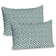 thumbnail image 1 of Ambesonne Geometric Pillow Sham 2 Pack, Grunge Brushed X Shapes, 30"x20", Cream and Dark Teal, 1 of 3