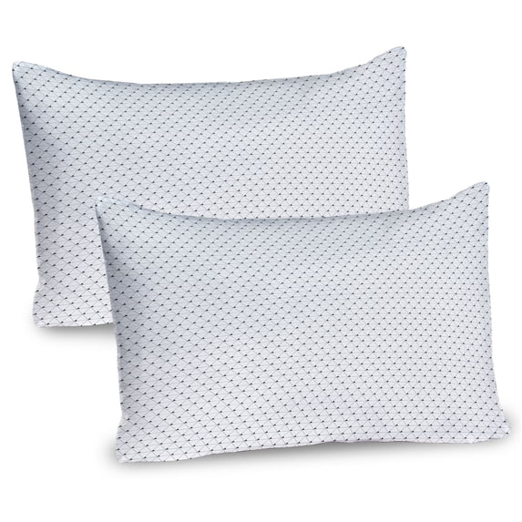 Ambesonne Geometric Pillow Sham 2 Pack, Modern Triangles Grid, 30"x20", Charcoal Grey Coconut
