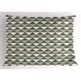 thumbnail image 1 of Ambesonne Geometric Pillow Sham, Cubism Triangles, 26" X 20", Almond Green Dimgray, 1 of 2