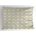 thumbnail image 1 of Ambesonne Geometric Pillow Sham, Moroccan Floral Art, 36" X 20", Taupe Pale Yellow, 1 of 2