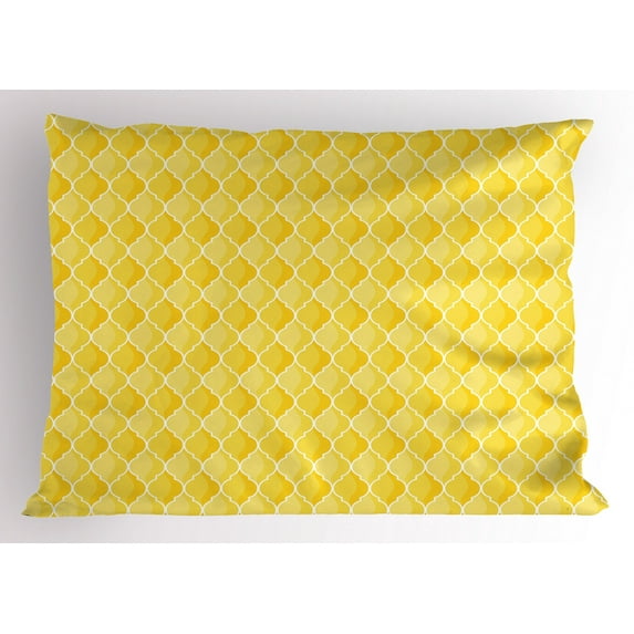 Ambesonne Geometric Pillow Sham, Moroccan Ombre Color, 26" X 20", Merigold Yellow