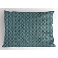 thumbnail image 1 of Ambesonne Geometric Pillow Sham, Nested Square Pattern, 26" X 20", Brown and Sky Blue, 1 of 2