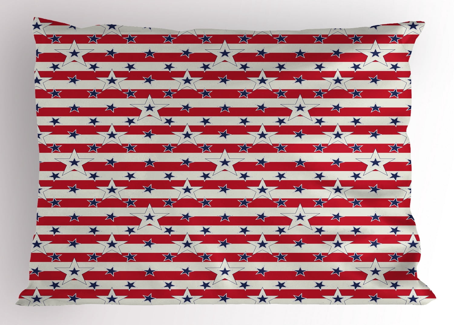Ambesonne Geometric Pillow Sham, Stars and Stripe Theme, 26" X 20 ...