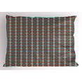 thumbnail image 1 of Ambesonne Geometric Pillow Sham, Triangles Hexagons, 26" X 20", Dark Coral Sea Green, 1 of 2