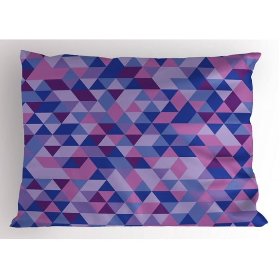 Ambesonne Geometric Pillow Sham, Triangles Low Poly, 26" X 20", Multicolor