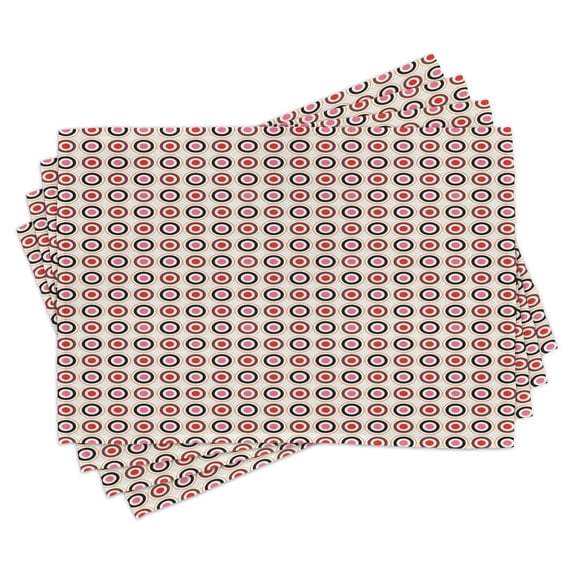 Ambesonne Geometric Place Mats Set of 4, Circles Geometrical Art, Standard Size, Multicolor