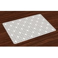 thumbnail image 1 of Ambesonne Geometric Place Mats Set of 4, Retro Grid Halftone, Standard Size, Umber White, 1 of 4