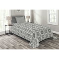 thumbnail image 1 of Ambesonne Geometric Quilted Bedspread Set 2 Pcs, Abstract Hexagons, Twin Size, Grey Pale Grey, 1 of 3