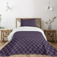 thumbnail image 1 of Ambesonne Geometric Quilted Bedspread Set 2 Pcs, Abstract Pattern Winter, Twin Size, Mauve Lavender Purple, 1 of 5