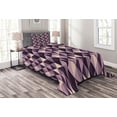 thumbnail image 1 of Ambesonne Geometric Quilted Bedspread Set 2 Pcs, Abstract Style Triangles, Twin Size, Dark Purple Lilac, 1 of 3