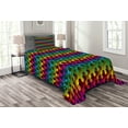 thumbnail image 1 of Ambesonne Geometric Quilted Bedspread Set 2 Pcs, Digital Game Style, Twin Size, Multicolor, 1 of 3