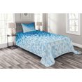 thumbnail image 1 of Ambesonne Geometric Quilted Bedspread Set 2 Pcs, Digital Ombre Mosaic, Twin Size, Dark Blue and White, 1 of 3