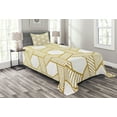 thumbnail image 1 of Ambesonne Geometric Quilted Bedspread Set 2 Pcs, Entangled Stripes, Twin Size, Yellow and White, 1 of 3