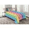 thumbnail image 1 of Ambesonne Geometric Quilted Bedspread Set 2 Pcs, Flower Pattern Motif, Twin Size, Multicolor, 1 of 3